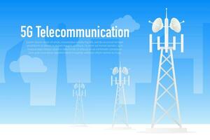 5g inalámbrico red. alta velocidad móvil Internet, señal, red. vector