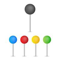 Colored pins an tacks on the white background vector