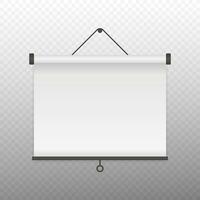 White blank projection screen for presentation or conference. vector