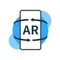 Augmented reality icon. AR symbol. Virtual reality on smartphone. vector
