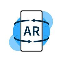 Augmented reality icon. AR symbol. Virtual reality on smartphone. vector