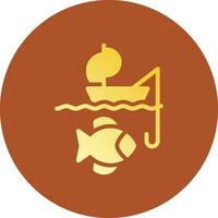 Kayak Fishing Creative Icon Design vector