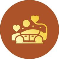 diseño de icono creativo de coche de boda vector