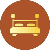 Double Bed Creative Icon Design vector