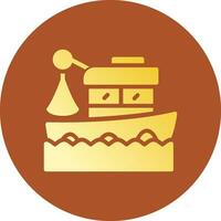 Fishing Boat Creative Icon Design vector