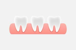 Tooth in cartoon style on light background. Vector illustration 3d. White background