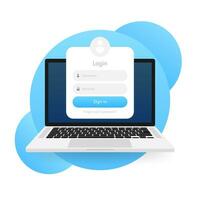 Login form icon. Login form page. Vector illustration.