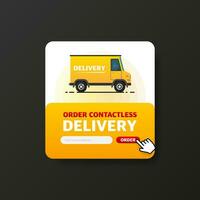 Express delivery service badge. Fast time delivery order with stopwatch on white background. Vector illustration