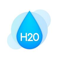 H2O realistic blue a drop water. Web design. Vector illustration