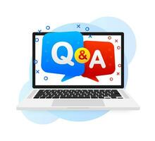 Question and Answer Bubble Chat icon. Vector illustration