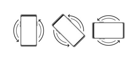 Rotate Mobile phone. Turn your device. Device rotation symbol. Vector illustration.