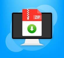 Zip file. Icon for web background design. Email sign. Technology vector illustration. Technology background.