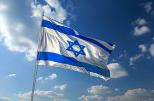 AI generated the israeli flag is waving in the wind photo