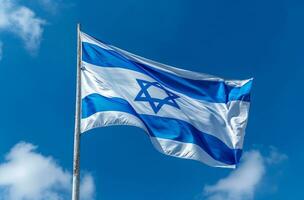 AI generated the israeli flag is waving in the wind photo