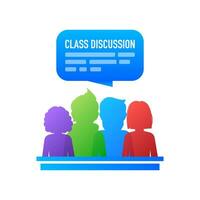 Icon with class discussion. Computer technology isometric illustration. Isometric vector illustration