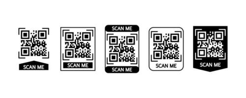 Scan code smartphone on white background. Isolated white background. Bar code icon. Flat vector illustration. Infographic vector illustration