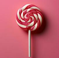 AI generated a lollipop on a pink background photo