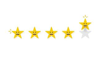 Set of stars rating. Customer review with gold star icon. Vector illustration.