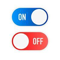 Flat icon On and Off Toggle switch button vector format.