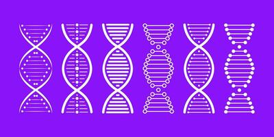 DNA structure Icon set. Structure molecule and cell, chromosome. Genetic engineering. Vector stock illustration