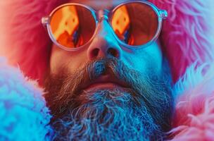 AI generated man wearing a bright colors with a beard photo