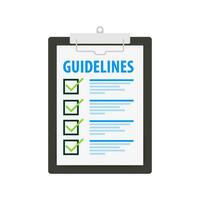 Guidelines document. Business guide standard. Vector illustration.