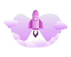 Start up new business project. Spaceship launch. Launch space rocket. vector