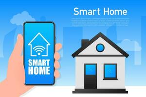 Smart Home concept. Automation concept. Smart home on light background. vector