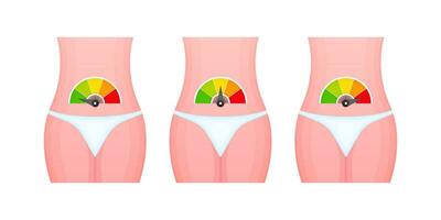 Metabolism level scale, speedometer, indicators. Metabolism medical. vector