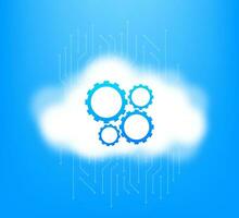 Line art cloud setting for web design. Internet network. Line art vector