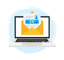 CV fulfilling and sending. Download file. Apply for jobs. Upload resume vector
