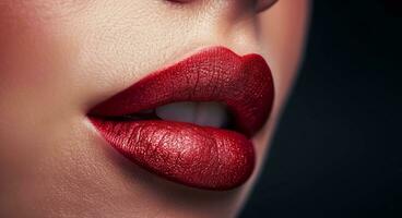 ai generado lápiz labial maquillaje por cosmético artista foto