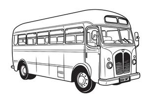 Retro bus sketch hand drawn Vector illustration Retro transport