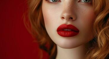 AI generated lipstick makeup by cosmetic artist photo