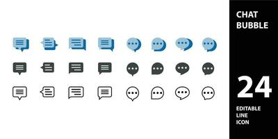 Chat message bubble vector icon, communication icon