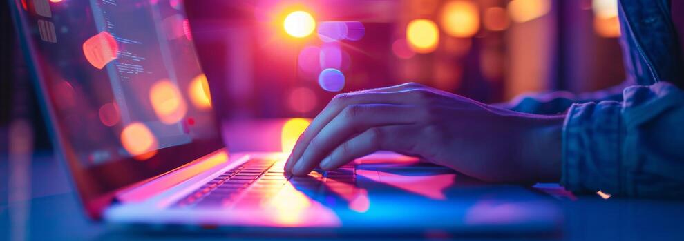 AI generated someone is touching their screen on a laptop photo