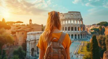 AI generated travel and tourism news women in city photo