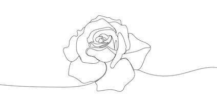 Rose flower in single continuous line drawing style for logo or emblem. modern vector illustration