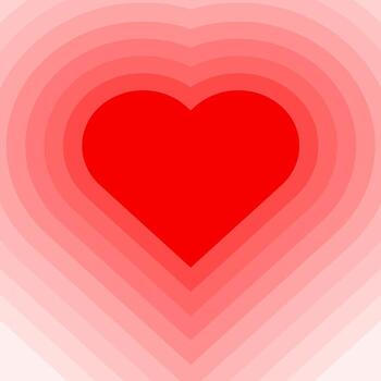Abstract heart background in red color, vector illustration.