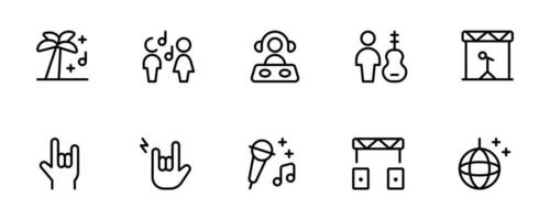 Party icon, night concert club dj party icon, vector set design with Editable Stroke. Line, Solid, Flat Line, thin style and Suitable for Web Page, Mobile App, UI, UX design.
