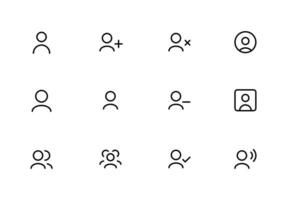 User icon. Person icon, User icon for web site, User icon in flat style, vector illustration. Editable stroke.