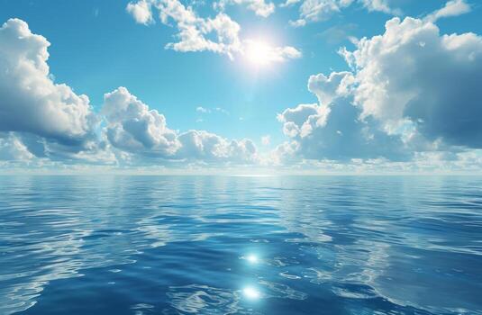 ai generado un ver de un cuerpo de agua en el cielo foto