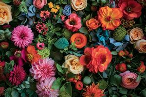 AI generated Lush botanicals bursting with color, setting the stage for a captivating spring advertisement photo