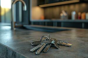 AI generated an image of keys on a counter photo