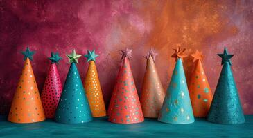 AI generated party hats and star shapes photo
