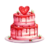 ai generato torta con un' cuore. ai generato Immagine png