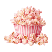 AI generated Popcorn Bucket with Pink Popcorn. AI Generated Image png