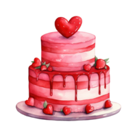 ai generato torta con un' cuore. ai generato Immagine png