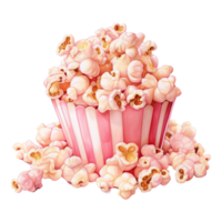 AI generated Popcorn Bucket with Pink Popcorn. AI Generated Image png