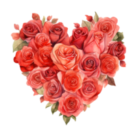 AI generated Heart Made of Red Roses. AI Generated Image png